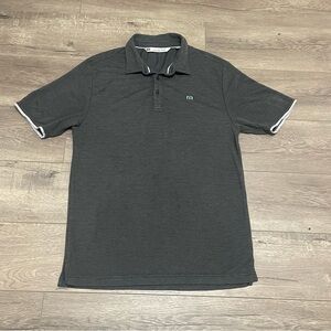 Travis Mathew Polo Shirt Size Medium Mens Gray Short Sleeve Pullover